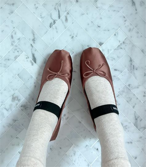 how to style miu miu ballet flats|satin ballet flats.